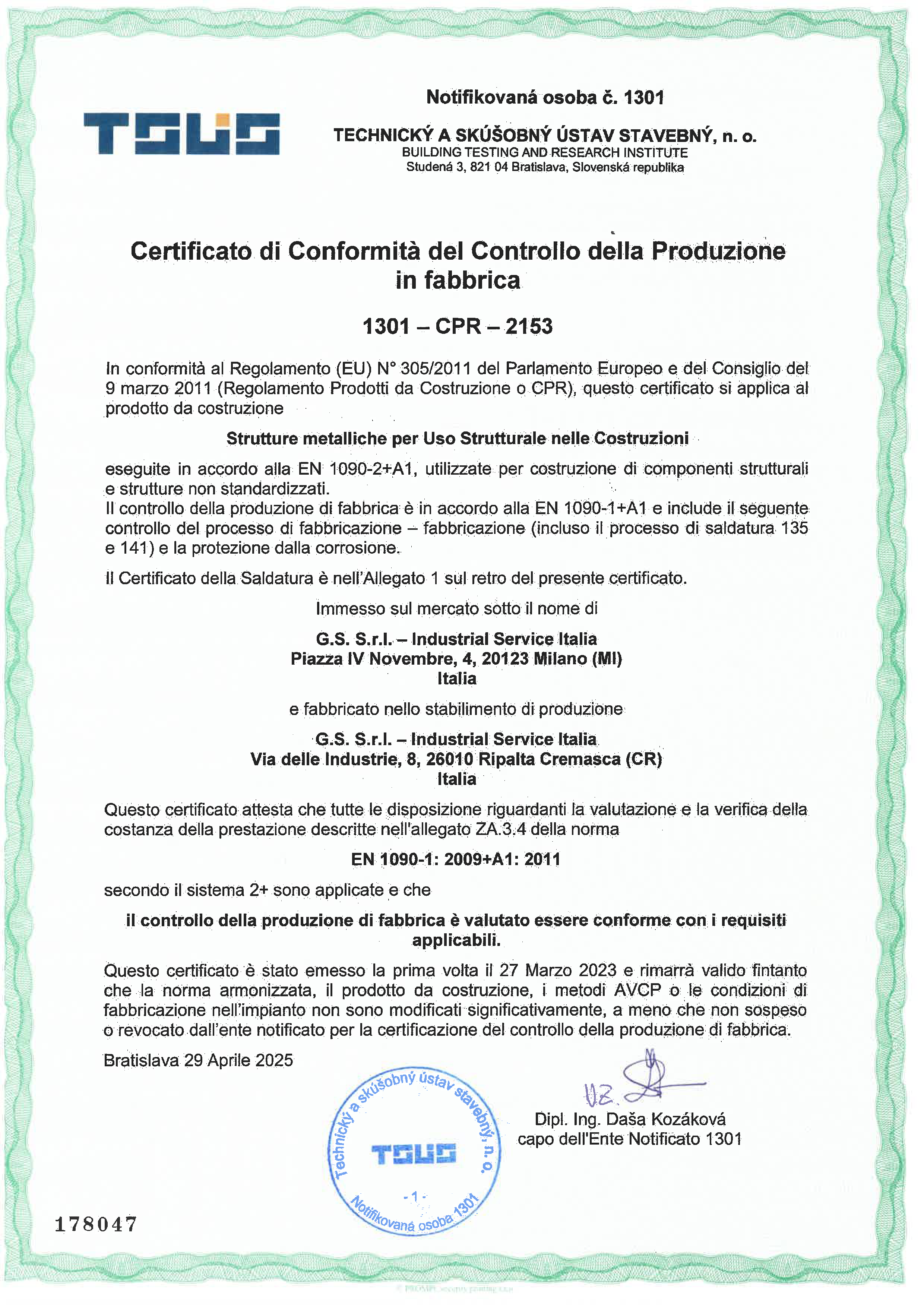 certificazione En 1090